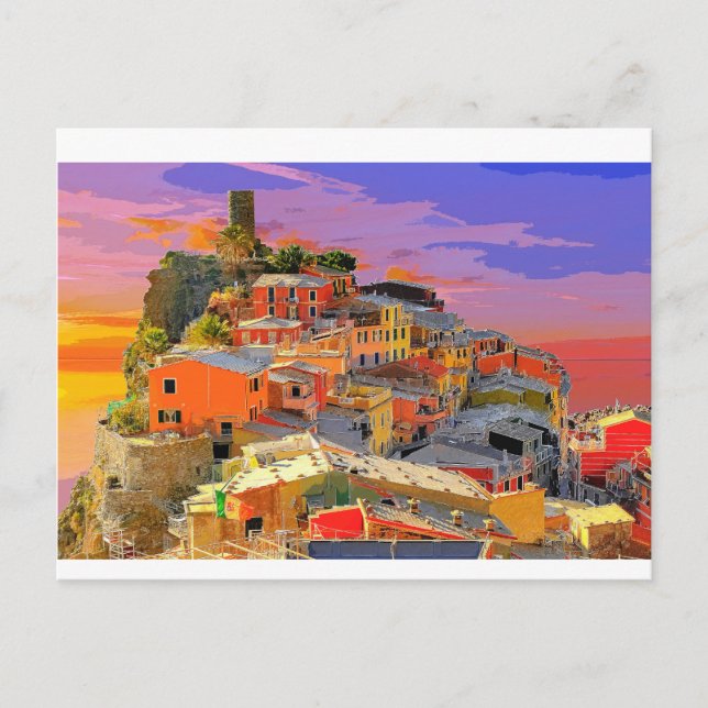 Postal Cinque Terre Vernazza Village Italia (Anverso)
