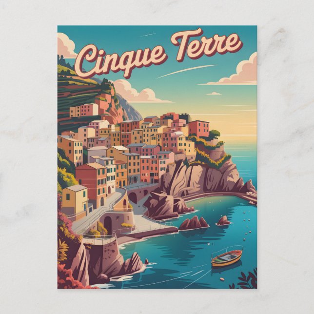 Postal Cinque Terre vintage (Anverso)