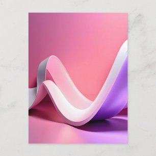 Postal Cinta 3D abstracta rosa y púrpura elegante