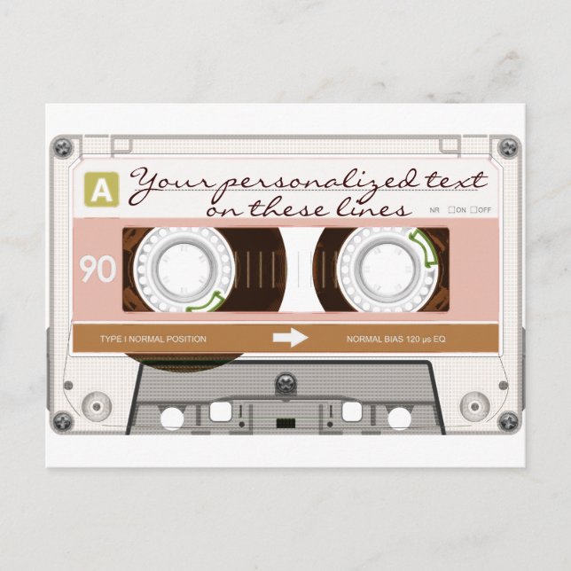 Postal Cinta cassette - bronceado - (Anverso)