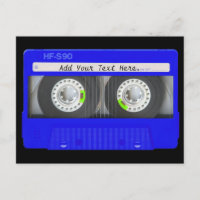 Cinta cassette de neón azul
