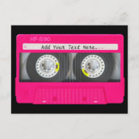 Cinta cassette rosada personalizable