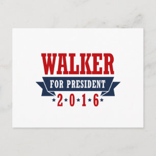 Postal Cinta Certificada Walker For President 2016