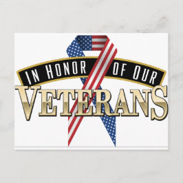 Postal Cinta con el logotipo de los veteranos de honor