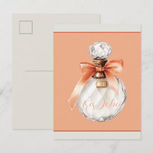 Postal Cinta de Botella de Perfume Très Jolie (muy bonita