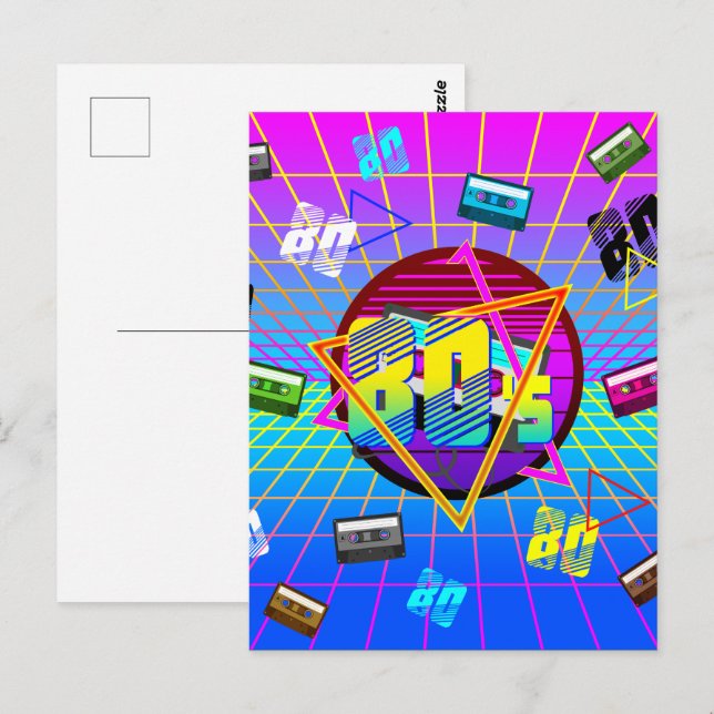 Postal Cinta de Casete Retro de los 80 Old School (Anverso / Reverso)