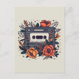 Postal Cinta de cassette floral