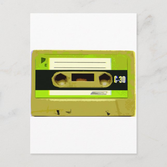 Postal Cinta de cinta Lime Green Retro (Anverso)