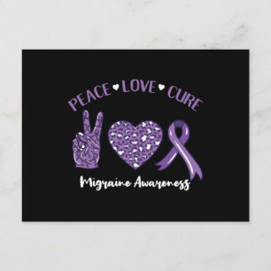 Postal Cinta de Conciencia de la Migraña Cura Amor Paz