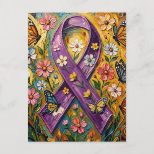 Postal Cinta de Concientización Morada Fibro