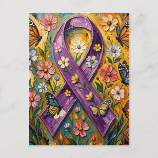 Postal Cinta de Concientización Morada Fibro