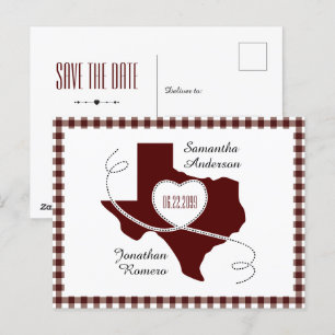 Postal Cinta de Curling de Texas de Maroon Guardar fecha