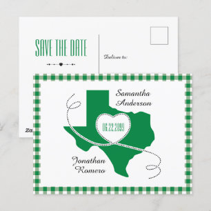 Postal Cinta de Curling de Texas verde salva la fecha