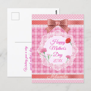 Postal Cinta de encaje feliz día de la madre