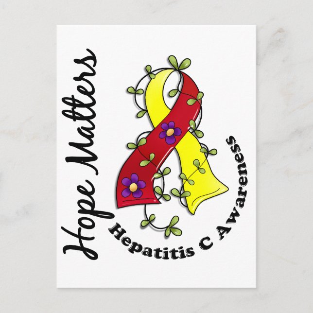 Postal Cinta de Flores 4 Esperanza Importa Hepatitis C (Anverso)
