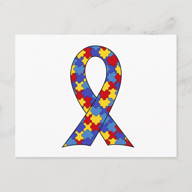 Postal Cinta de la conciencia del autismo (Anverso)