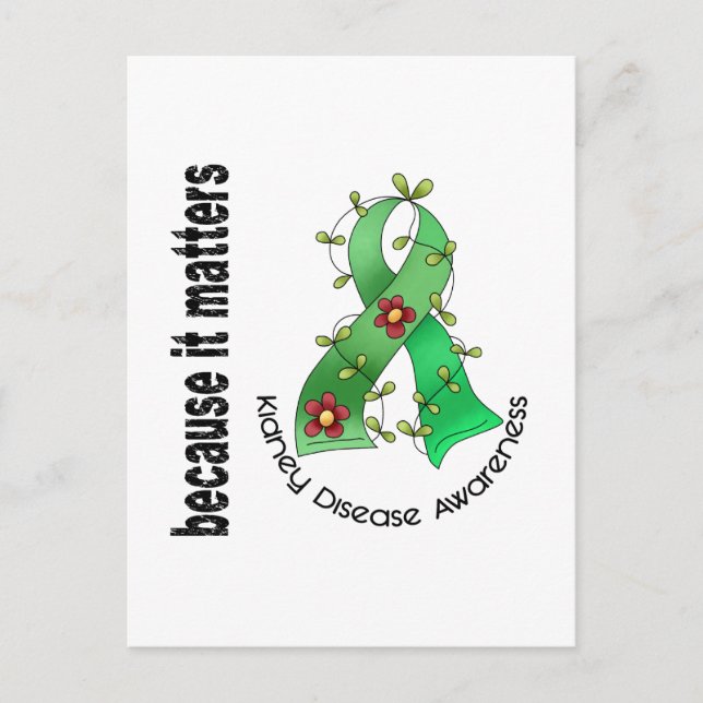 Postal Cinta de las flores de los riñones 3 (Anverso)