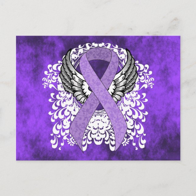 Postal Cinta de lavanda con alas (Anverso)