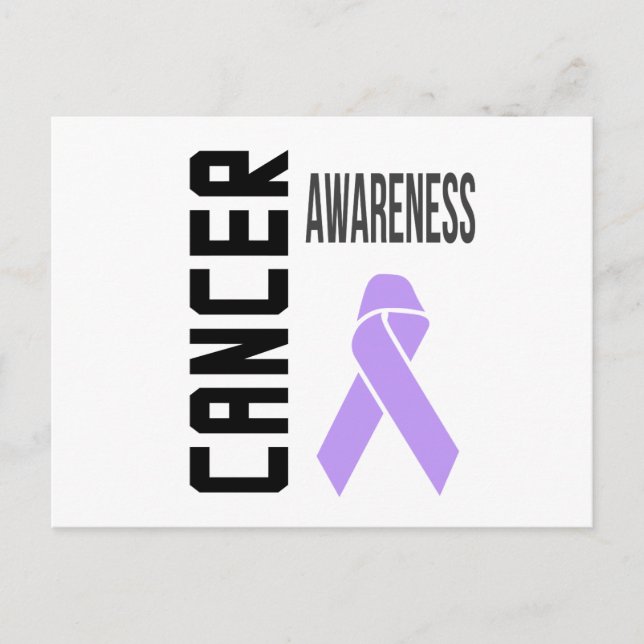 Postal Cinta de Lavanda de Concienciación sobre el Cáncer (Anverso)