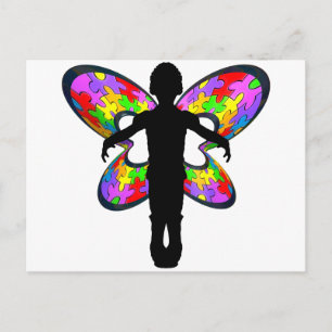Postal Cinta de mariposa autista