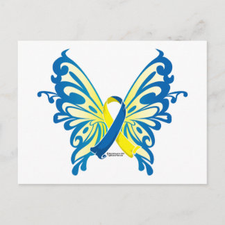 Postal Cinta de mariposa de Síndrome de Down