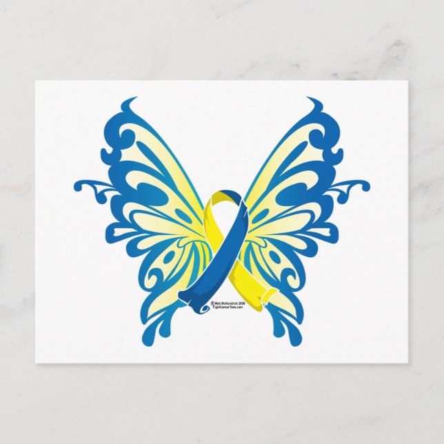 Postal Cinta de mariposa de Síndrome de Down (Anverso)