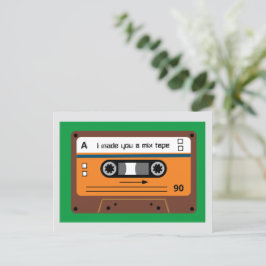 Postal Cinta de Mezcla de Casete Marrón Old Skool Saludos