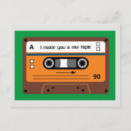 Postal Cinta de Mezcla de Casete Marrón Old Skool Saludos