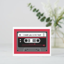 Postal Cinta de mezcla de cassette antigua Skool rojo y n