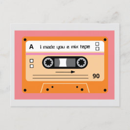 Postal Cinta de Mezcla de Cassette Naranja Old Skool