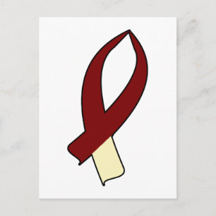 Postal Cinta de sensibilización (Borgoña y Crema)