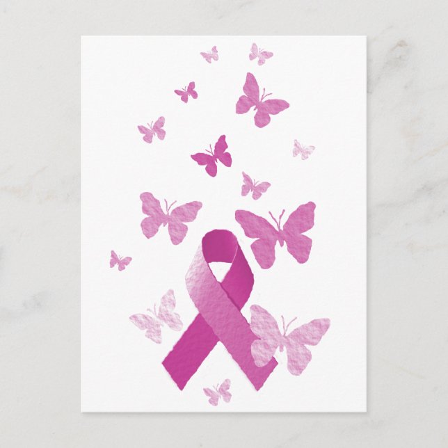Postal Cinta de sensibilización rosa (Anverso)