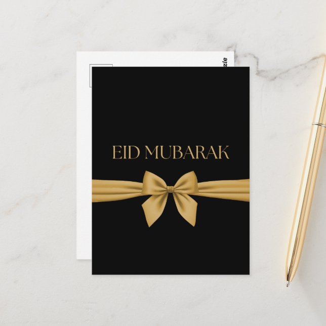 Postal Cinta dorada Eid Mubarak (Anverso/Reverso In Situ)