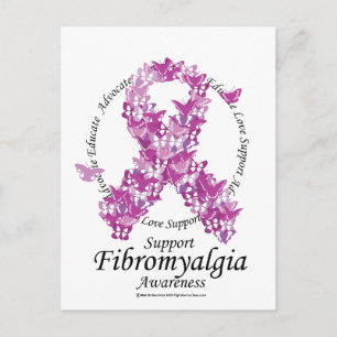 Postal Cinta fibromialgia de las mariposas