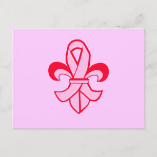 Postal Cinta rosa Fleur de Lis