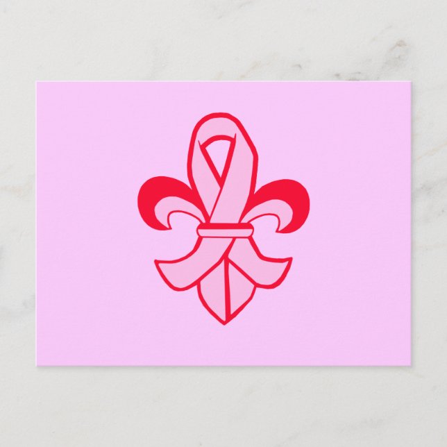 Postal Cinta rosa Fleur de Lis (Anverso)