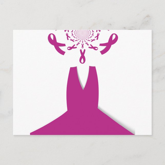 Postal Cinta rosa para la prevención del cáncer de mama (Anverso)