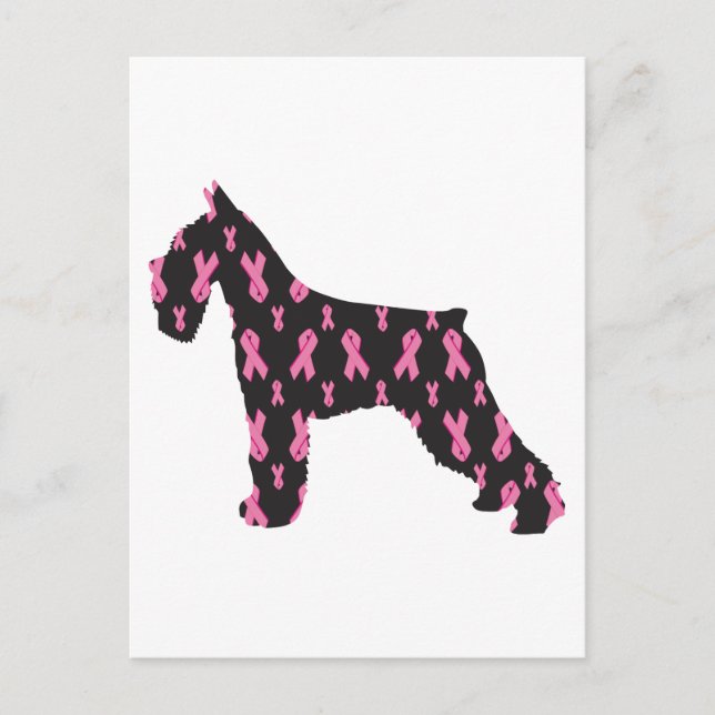 Postal Cinta rosada Schnauzer (Anverso)