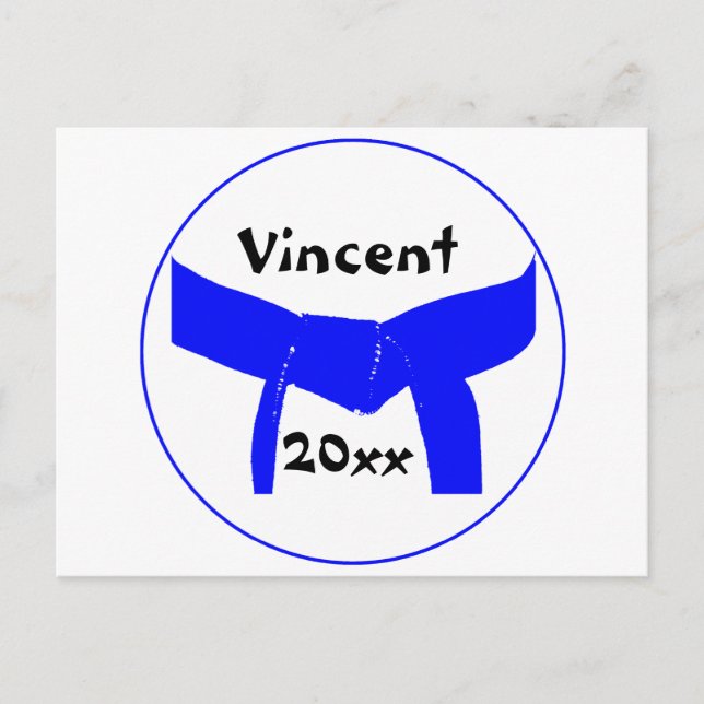 Postal Cinturón azul claro de artes marciales (Anverso)