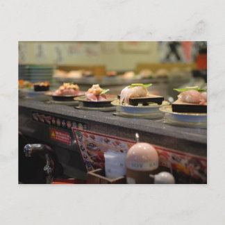 Postal Cinturón de transmisión de sushi en Tokio, Japón