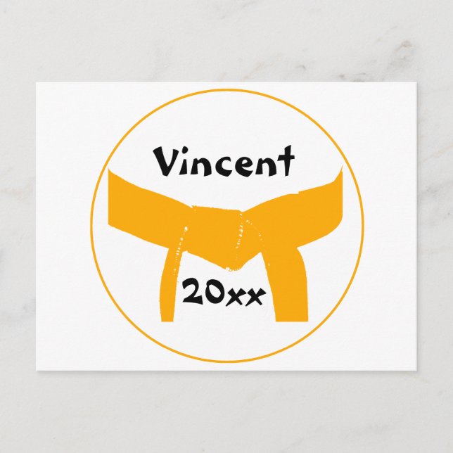 Postal Cinturón Naranja de artes marciales (Anverso)
