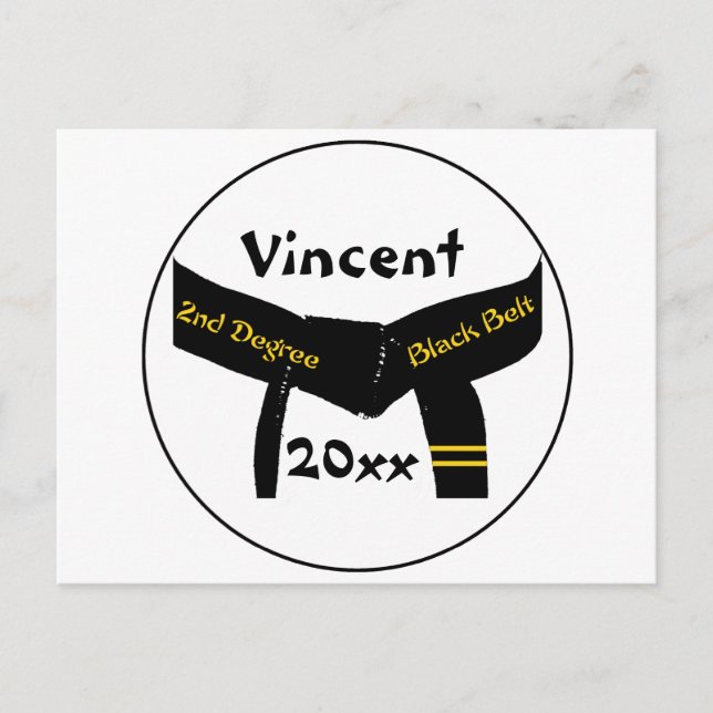 Postal Cinturón negro de 2º grado de artes marciales (Anverso)