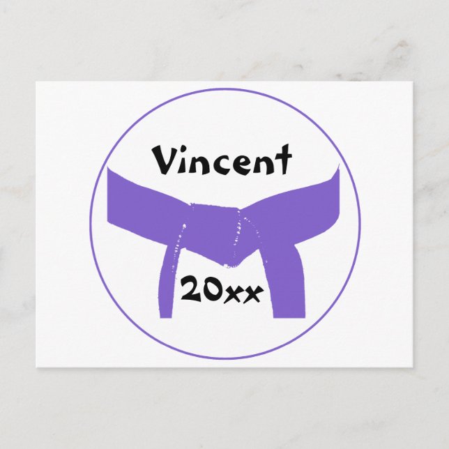 Postal Cinturón púrpura de artes marciales (Anverso)