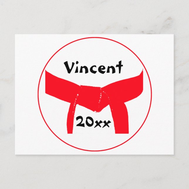 Postal Cinturón rojo de artes marciales (Anverso)
