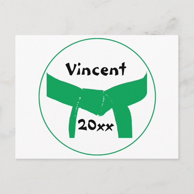 Postal Cinturón verde de artes marciales (Anverso)