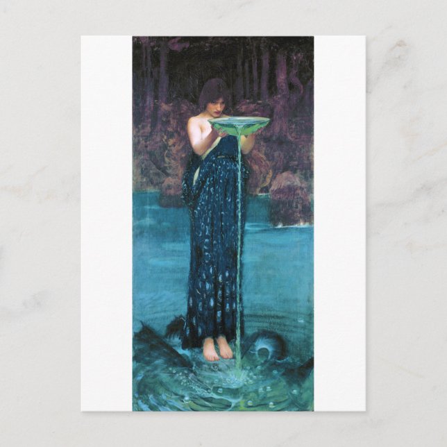 Postal Circe celosa, John William Waterhouse (Anverso)