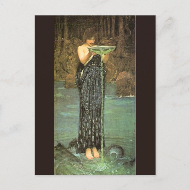 Postal Circe Invidiosa - 1892 por John William Waterhouse (Anverso)