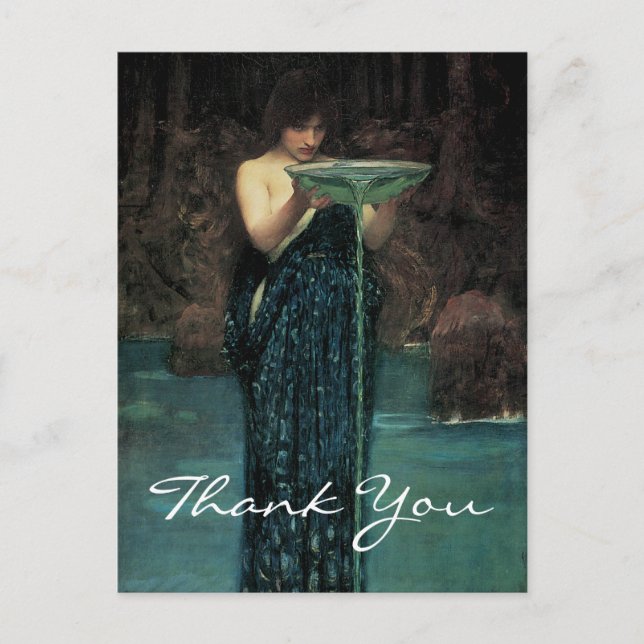 Postal Circe Invidiosa de Waterhouse (Anverso)