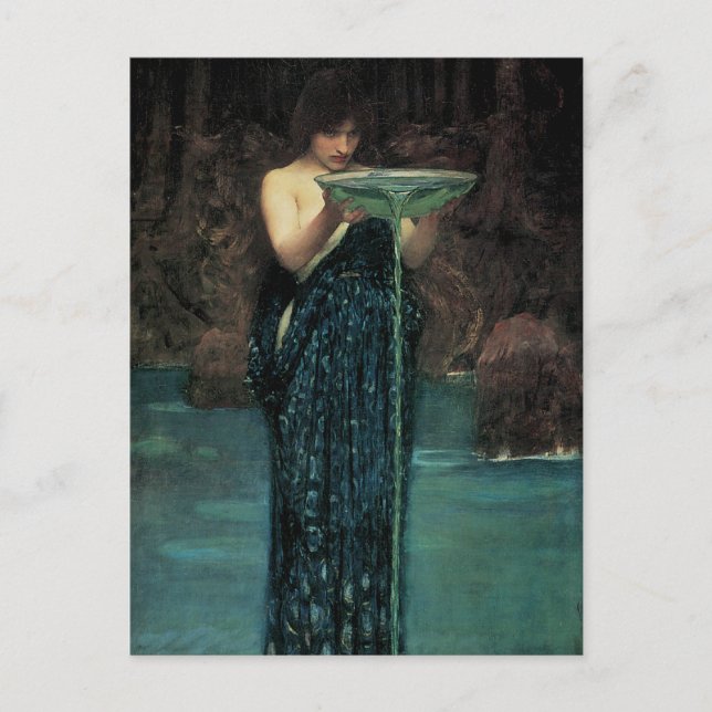 Postal Circe Invidiosa por John William Waterhouse (Anverso)