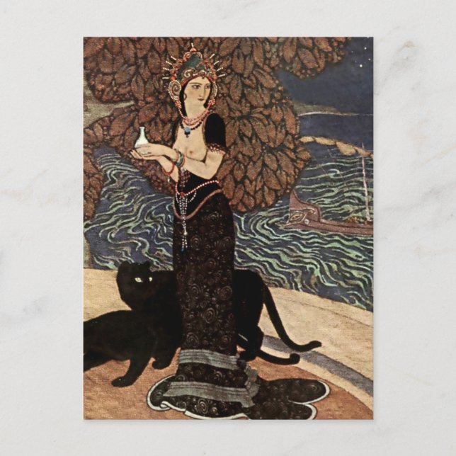 Postal “Circe la Encantadora” de Edmund Dulac (Anverso)